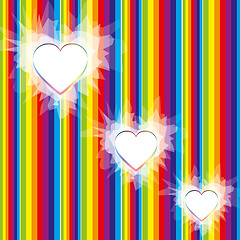 Image showing Valentine rainbow background with hearts