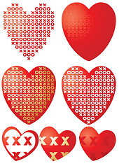 Image showing Set of XOXO hearts