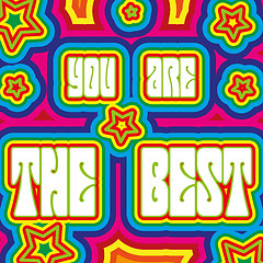 Image showing Promo placard with words "You are the best" decorated with vivid colors