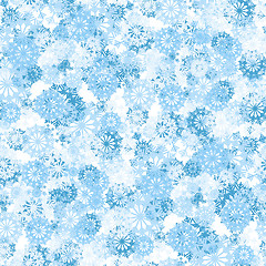 Image showing Seamless background with blue and white snowflakes