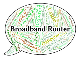 Image showing Broadband Router Means World Wide Web And Computer