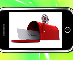 Image showing Mailbox On Smartphone Showing Email Inbox