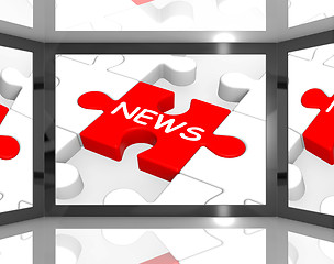 Image showing News On Screen Showing News Anchorman