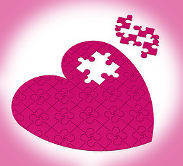 Image showing Unfinished Heart Puzzle Showing Happiness