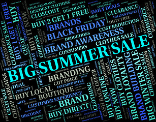 Image showing Big Summer Sale Represents Huge Sales And Bargain