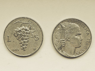 Image showing Vintage Old Italian coins