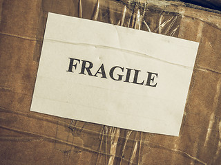 Image showing Vintage looking Fragile sign