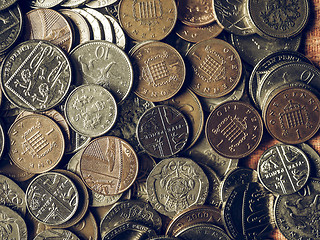 Image showing Vintage Pound coins