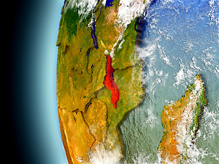Image showing Malawi on planet Earth from space