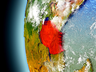 Image showing Tanzania on planet Earth from space