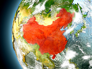 Image showing China on planet Earth from space