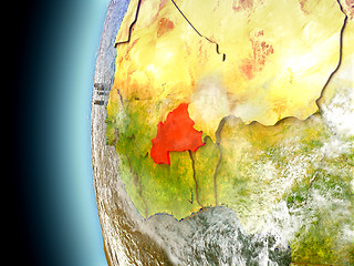 Image showing Burkina Faso on planet Earth from space