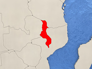 Image showing Malawi on map