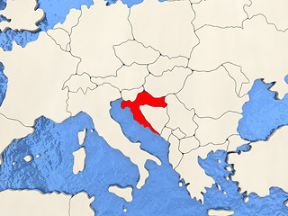 Image showing Croatia on map