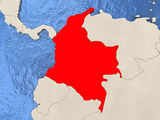 Image showing Colombia on map