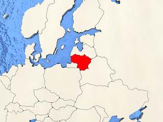 Image showing Lithuania on map