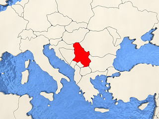 Image showing Serbia on map