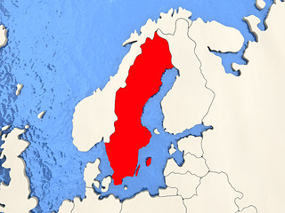 Image showing Sweden on map