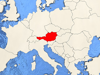 Image showing Austria on map