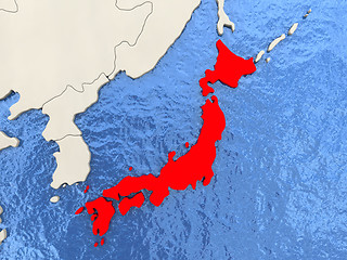 Image showing Japan on map