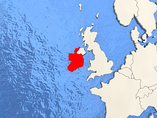 Image showing Ireland on map