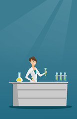 Image showing Laboratory assistant at work vector illustration.