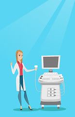 Image showing Young ultrasound doctor vector illustration.