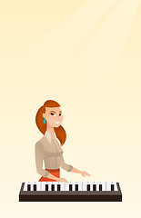 Image showing Woman playing the piano vector illustration.