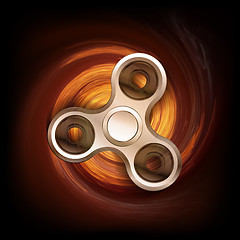 Image showing Fidget spinner in spin fire isolated on black background.