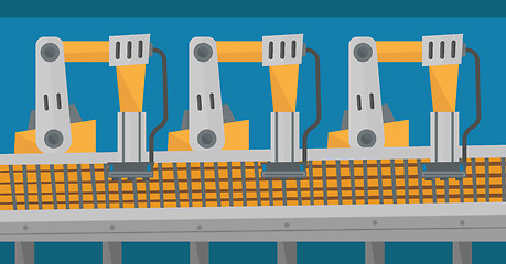 Image showing Automated robotic conveyor belt.
