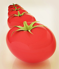 Image showing tomato. 3d illustration. Vintage style