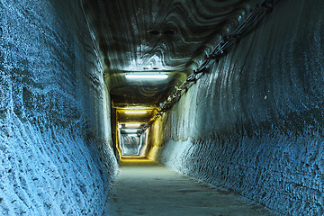 Image showing illuminated tunnel in mine