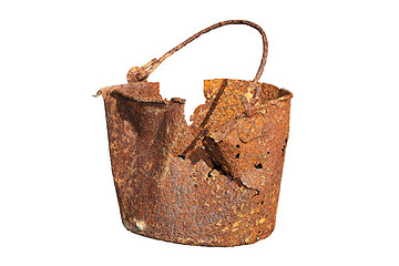 Image showing isolated damaged rusty tin