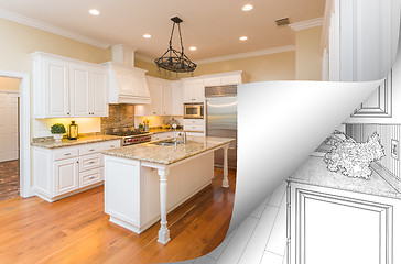 Image showing Kitchen Photo Page Corner Flipping with Drawing Behind