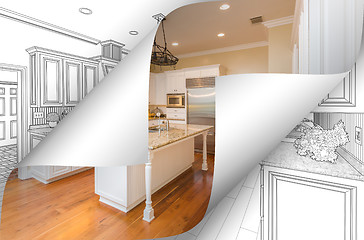 Image showing Kitchen Photo Page Corners Flipping with Drawing Behind