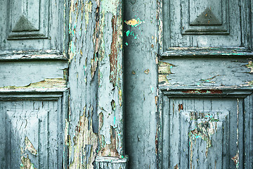 Image showing grungy paint layer on old door