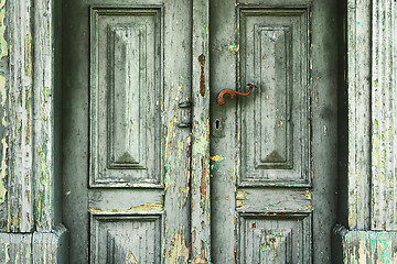 Image showing detail of old wooden door