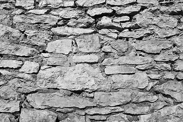 Image showing black and white texture of stone wall