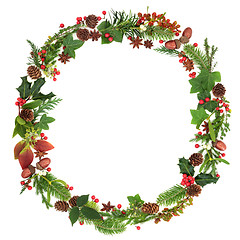 Image showing Winter and Christmas Wreath Garland