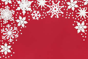 Image showing Abstract Christmas Snowflake Border