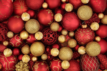 Image showing Christmas Bauble Decorations Background