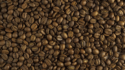 Image showing Natural background of roasted coffee beans