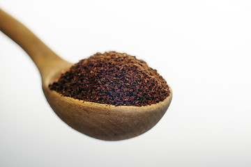 Image showing Instant coffee in a wooden spoon