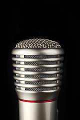 Image showing Studio microphone on black background, macro