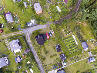 Image showing Aerial village view from drone