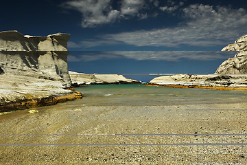 Image showing beautiful beach of Sarakiniko, Milos