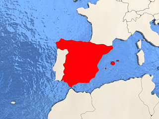 Image showing Spain on map