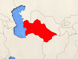 Image showing Turkmenistan on map