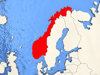 Image showing Norway on map