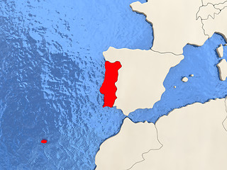 Image showing Portugal on map